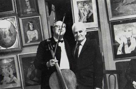 M. Rostropovich's concert in L. Gudiashvili's house. Tbilisi. 1972